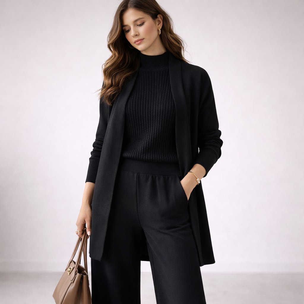 Women's Knit Sets | Three Piece Coordinated Outfit | Wide Leg Comfortable