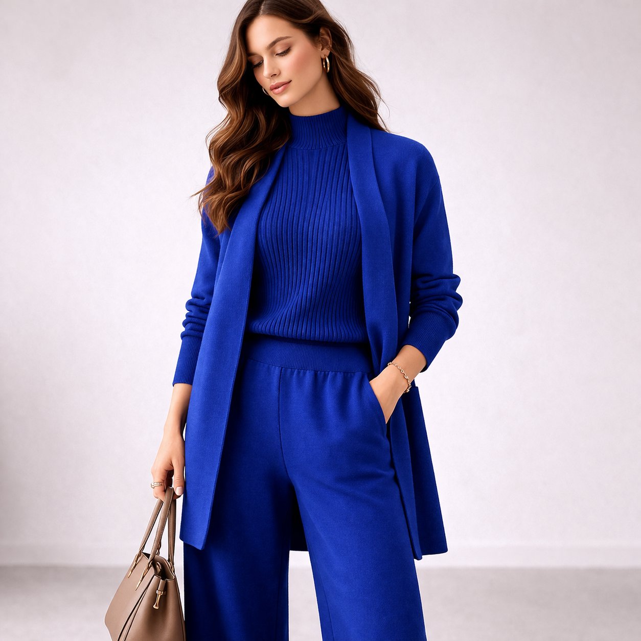 Women's Knit Sets | Three Piece Coordinated Outfit | Wide Leg Comfortable