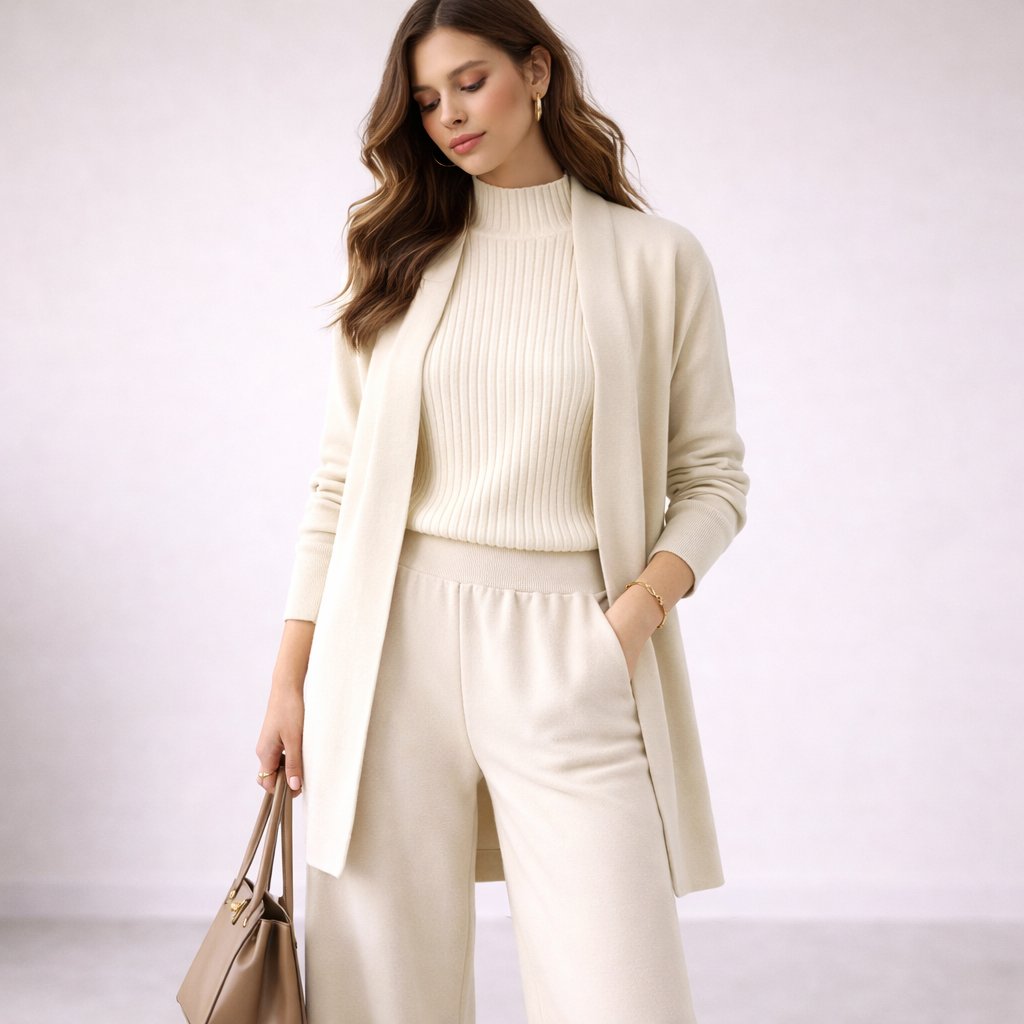 Women's Knit Sets | Three Piece Coordinated Outfit | Wide Leg Comfortable