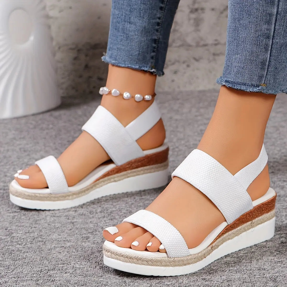 Women's Wedge Sandals | Espadrille, Platform Style | Elastic Strap