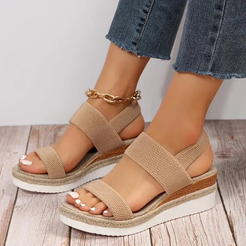 Women's Wedge Sandals | Espadrille, Platform Style | Elastic Strap