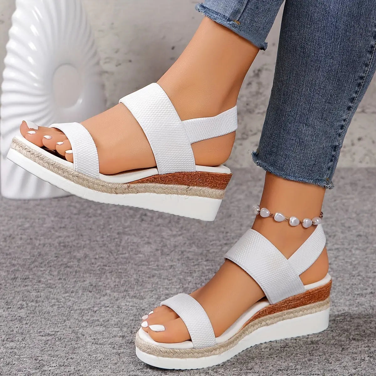 Women's Wedge Sandals | Espadrille, Platform Style | Elastic Strap