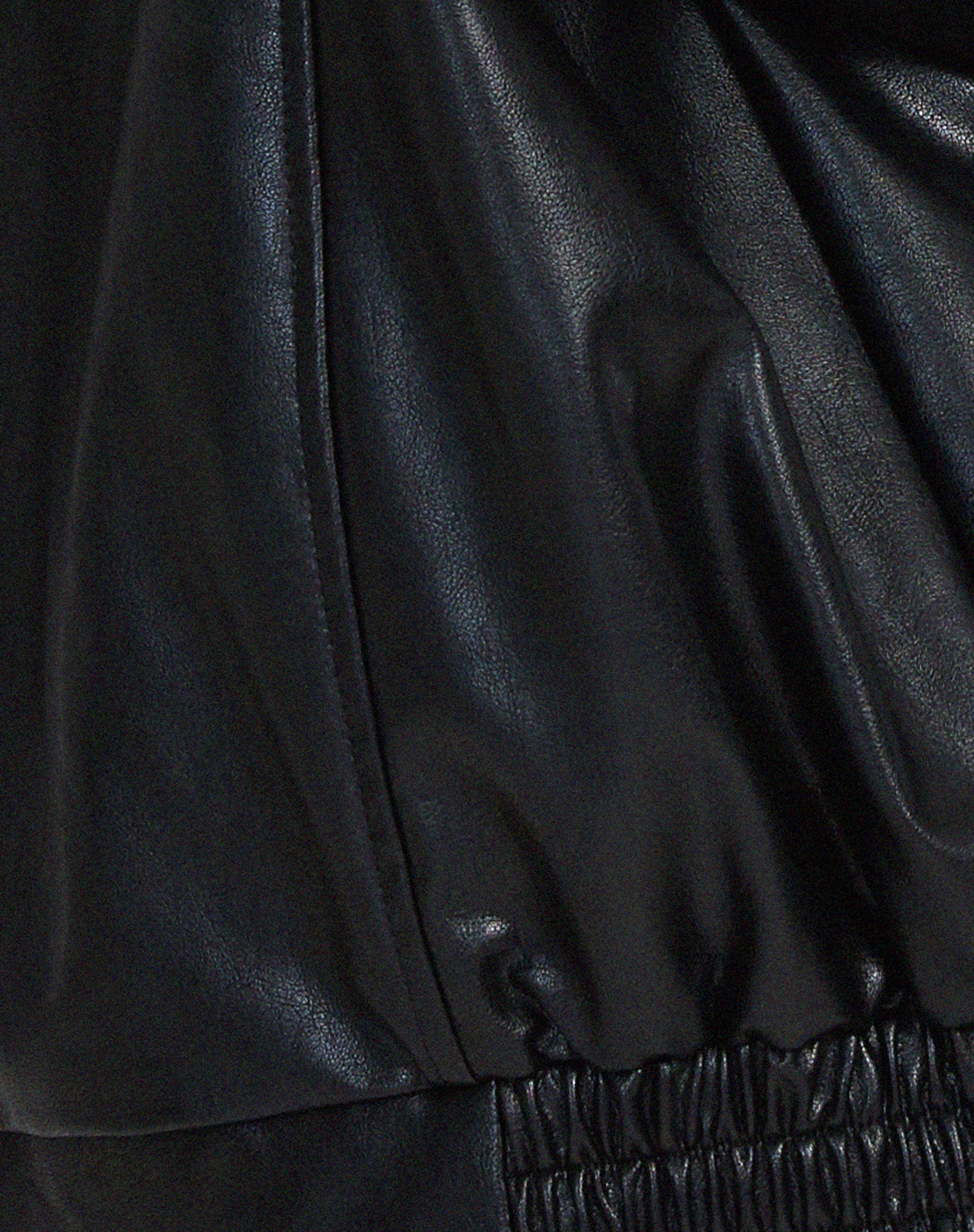 Women's Oversized Bomber Jacket | Leather, Zip-Up | Brown, Black