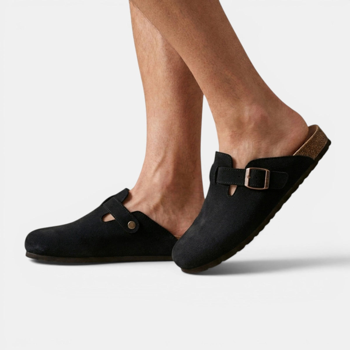 Men slip on clogs vegan suede casual lightweight