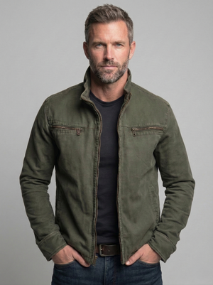 Men’s Field Jacket | Relaxed Fit, Olive | Casual, Lightweight Style