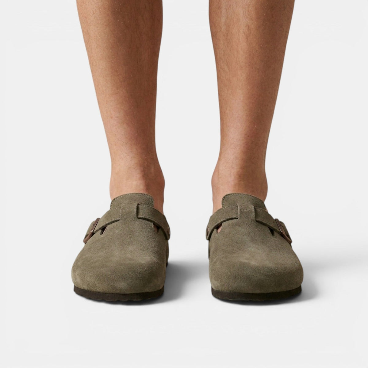 Men slip on clogs vegan suede casual lightweight
