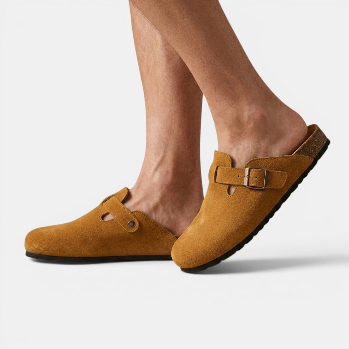 Men slip on clogs vegan suede casual lightweight