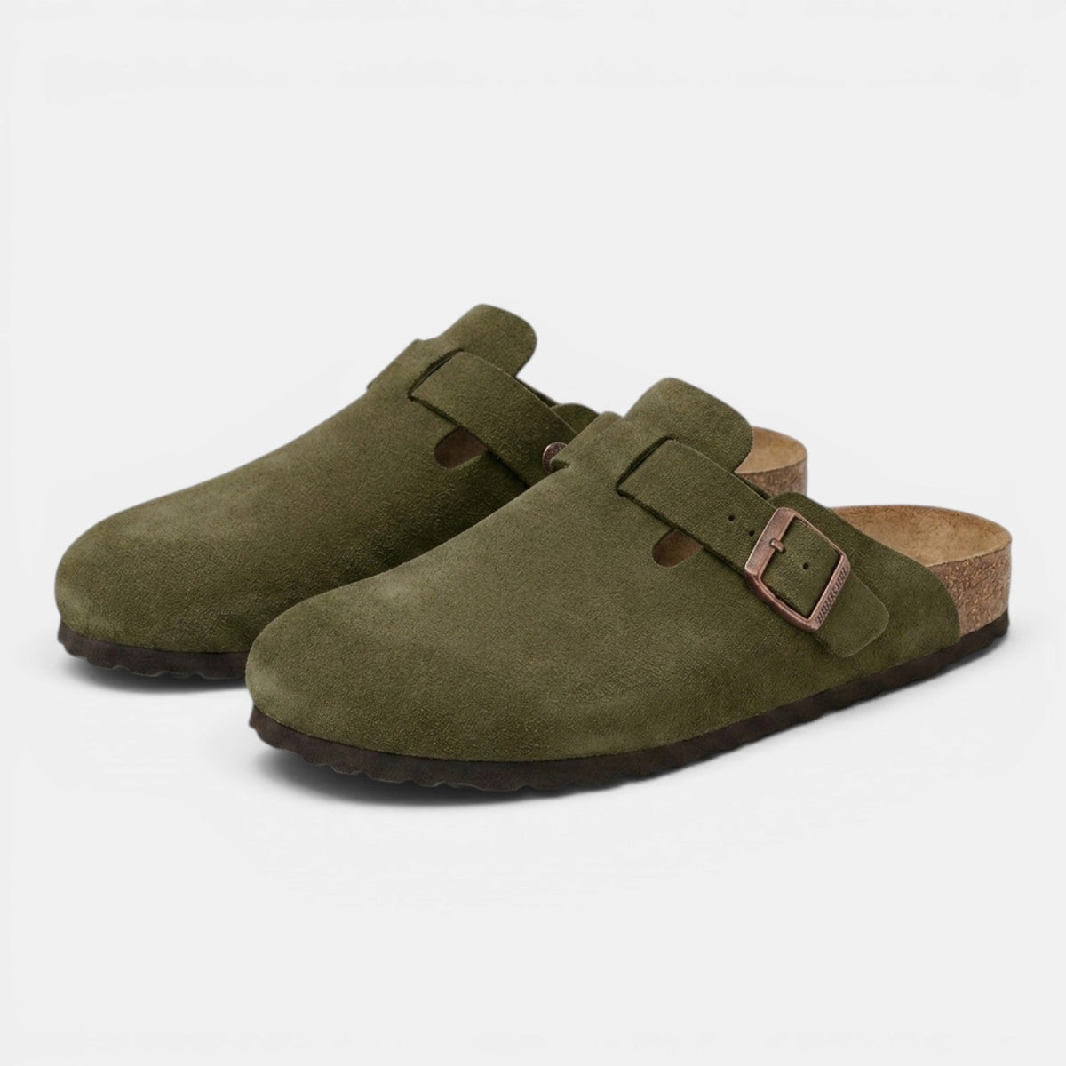 Men slip on clogs vegan suede casual lightweight