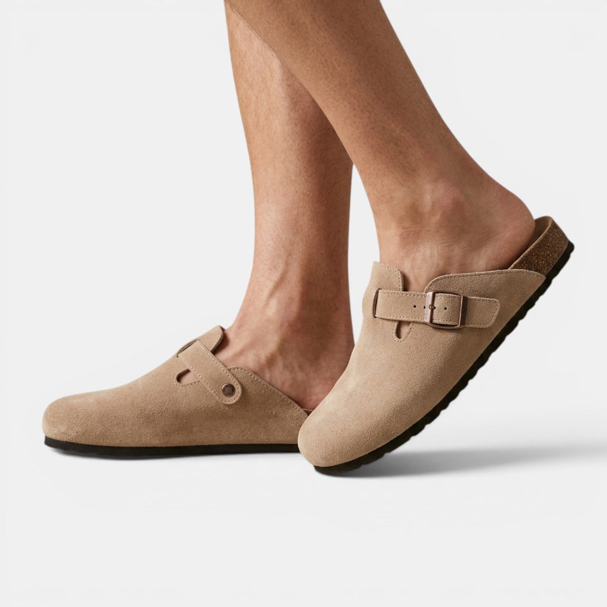 Men slip on clogs vegan suede casual lightweight