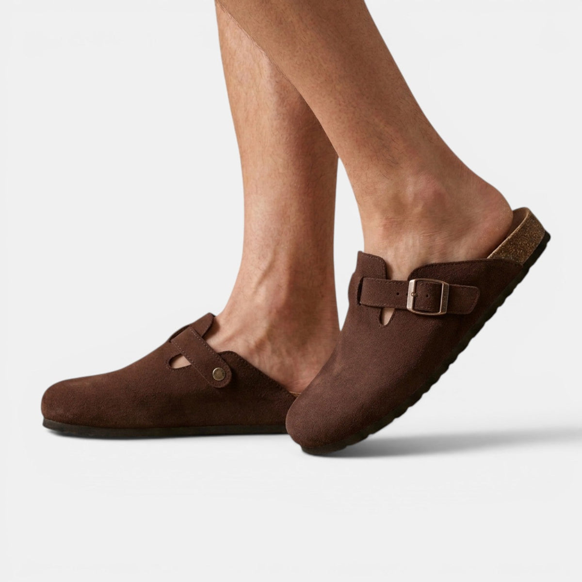 Men slip on clogs vegan suede casual lightweight