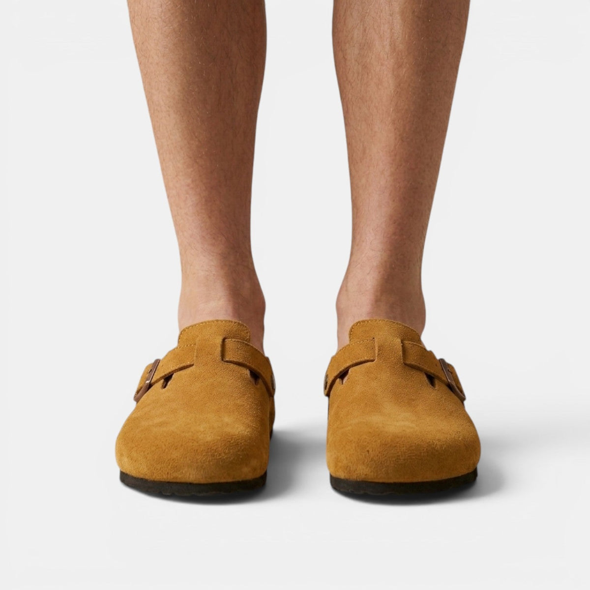 Men slip on clogs vegan suede casual lightweight
