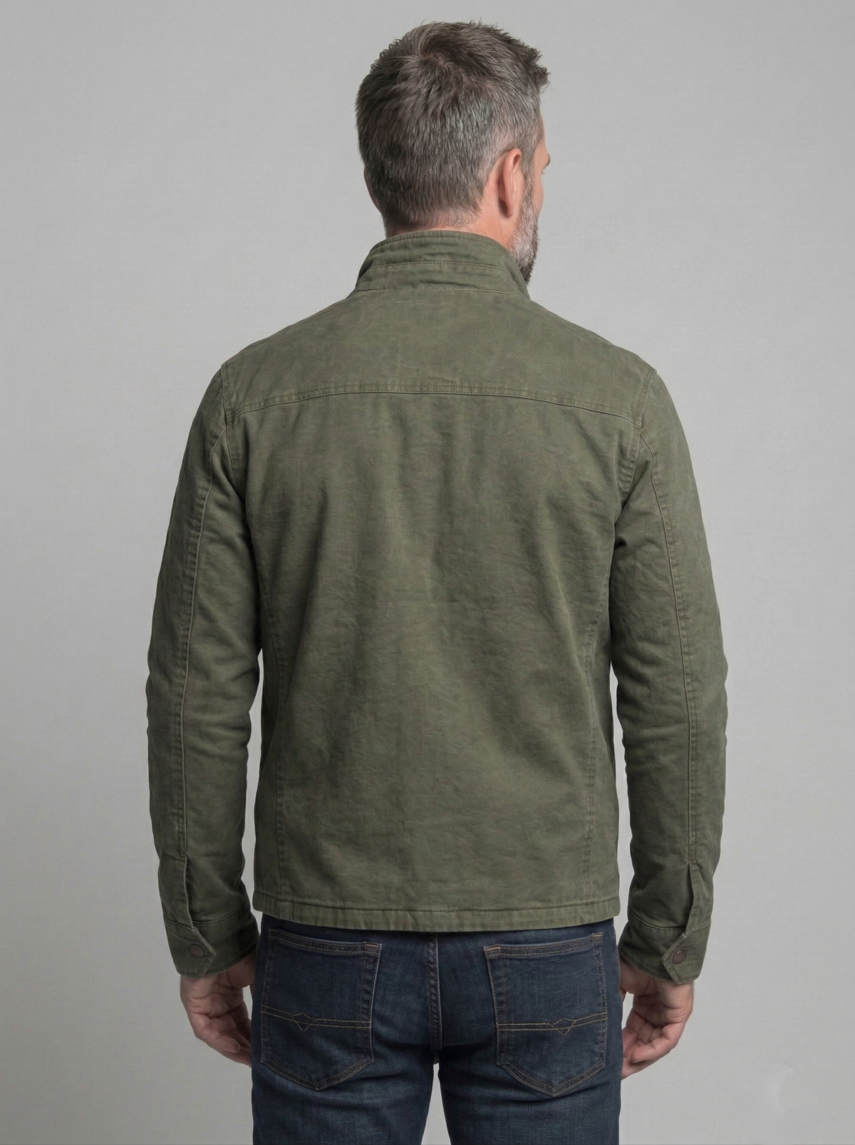 Men field jacket relaxed fit olive heritage styling with functional pockets