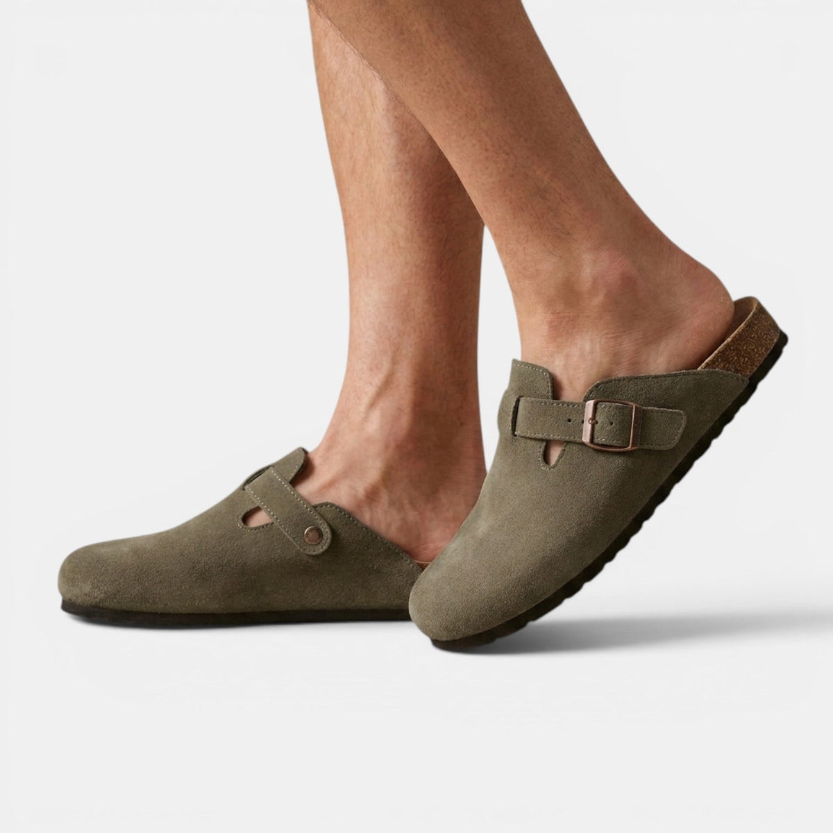 Men slip on clogs vegan suede casual lightweight