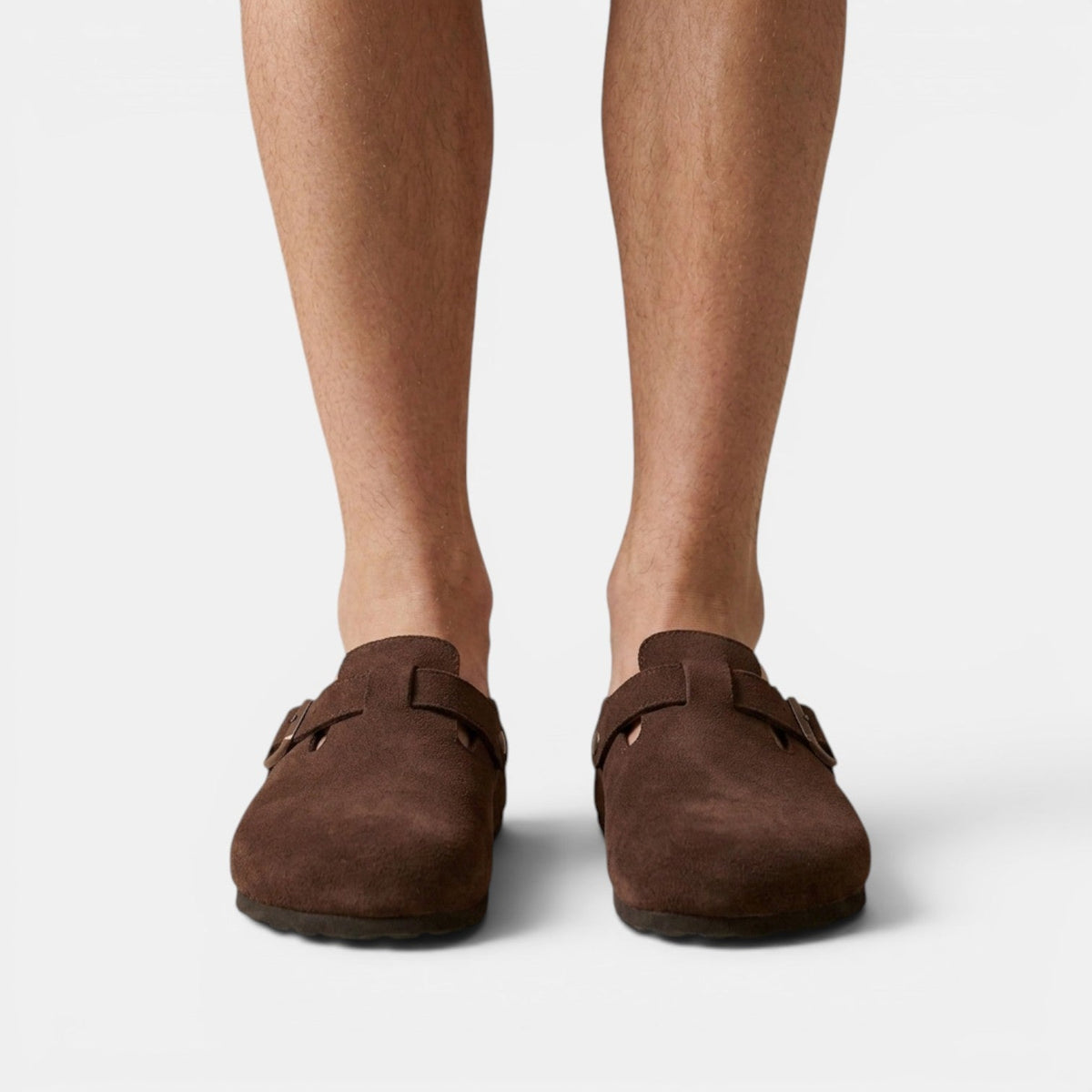 Men slip on clogs vegan suede casual lightweight