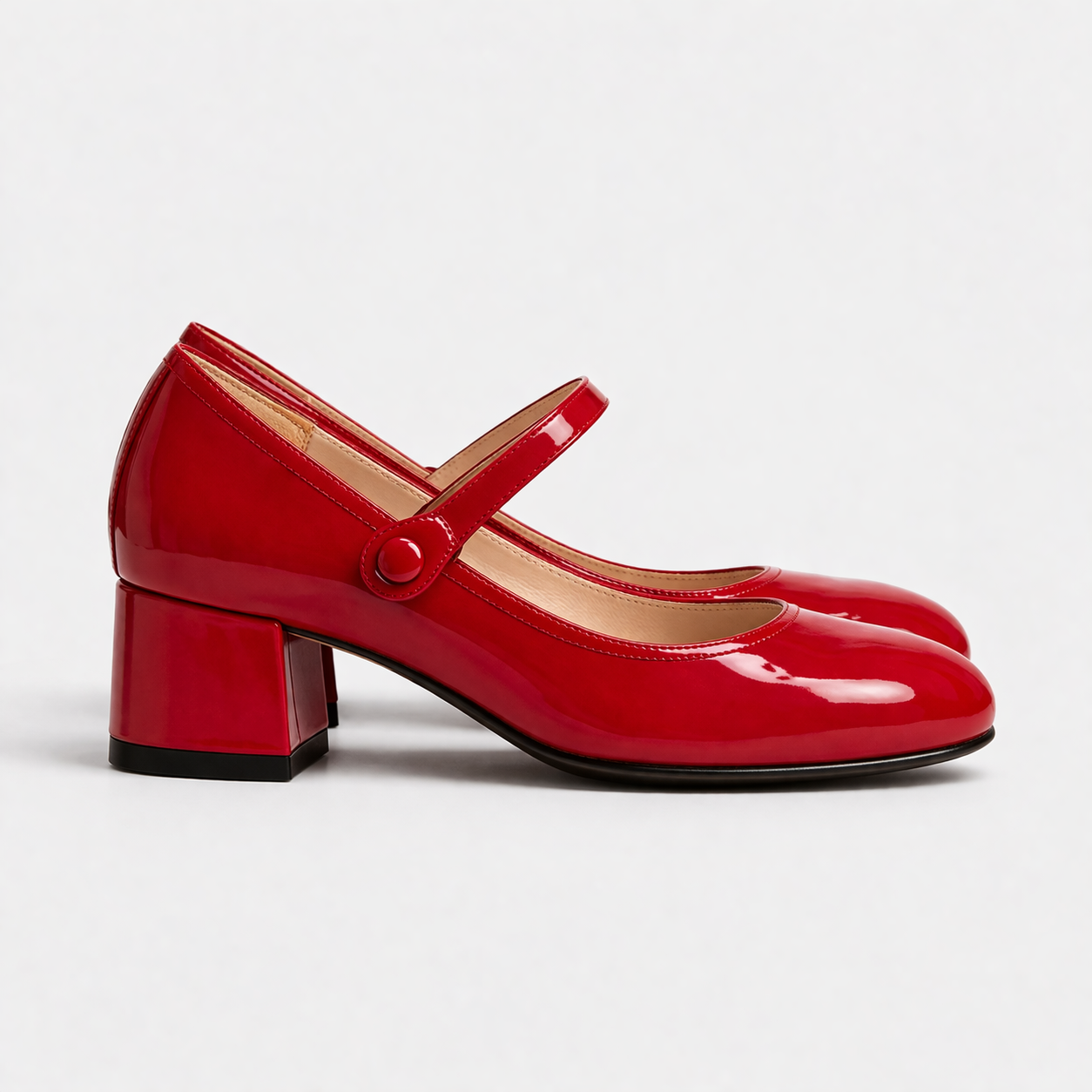 Women's Mary Jane shoes block heel buckle strap comfort fit