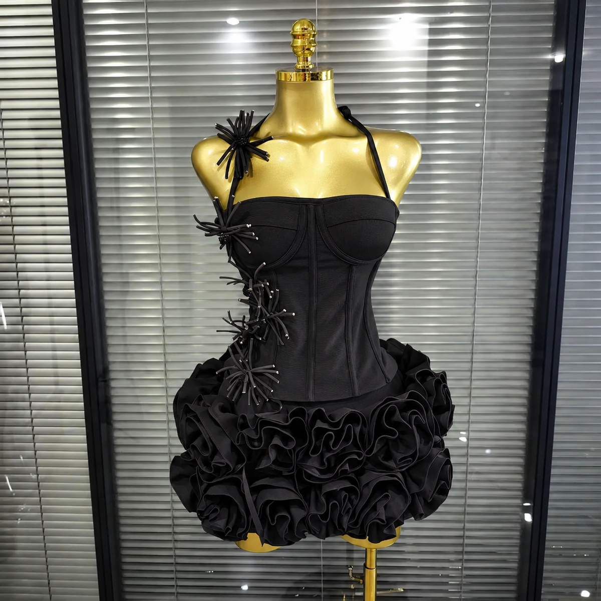 Christmas Party Dress | Women's Strapless Mini Dress, Mermaid Style, Bandage