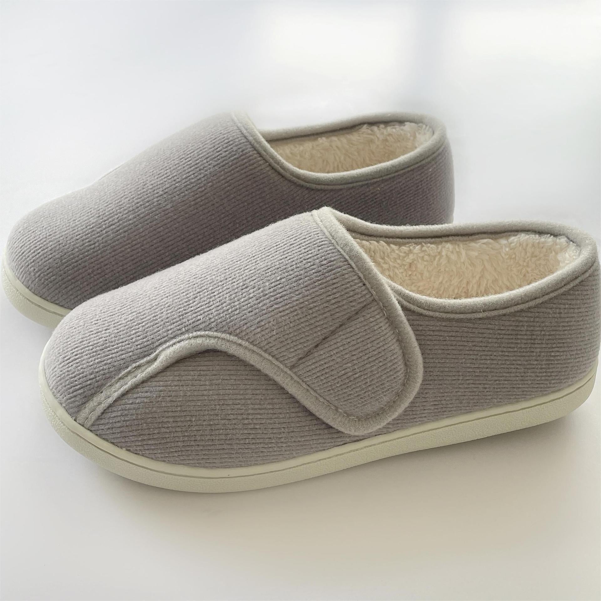 Memory Foam Slippers | Adjustable Velcro, All Season | Large Sizes