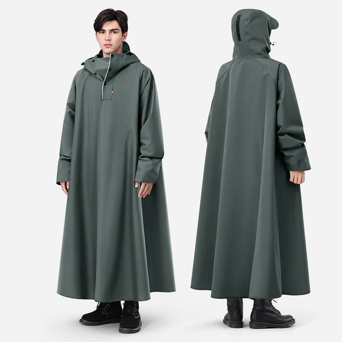 Unisex Rain Poncho | Waterproof, Oversized | Hooded Long Raincoat