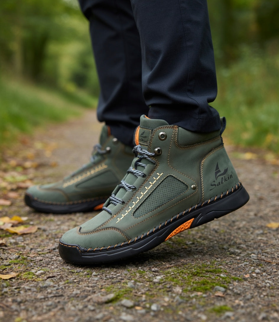 Waterproof Men's Ankle Boots - Non-Slip Sole - Rugged Grip