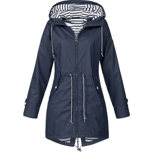 Women's Rain Jacket | Waterproof, Long Length | Adjustable Hood