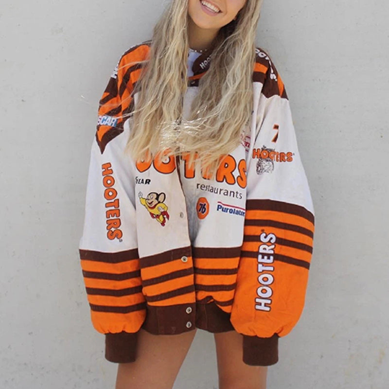 Women's Bomber Jacket | Oversized Racing Fit, Retro Motorsport | Graphic Design