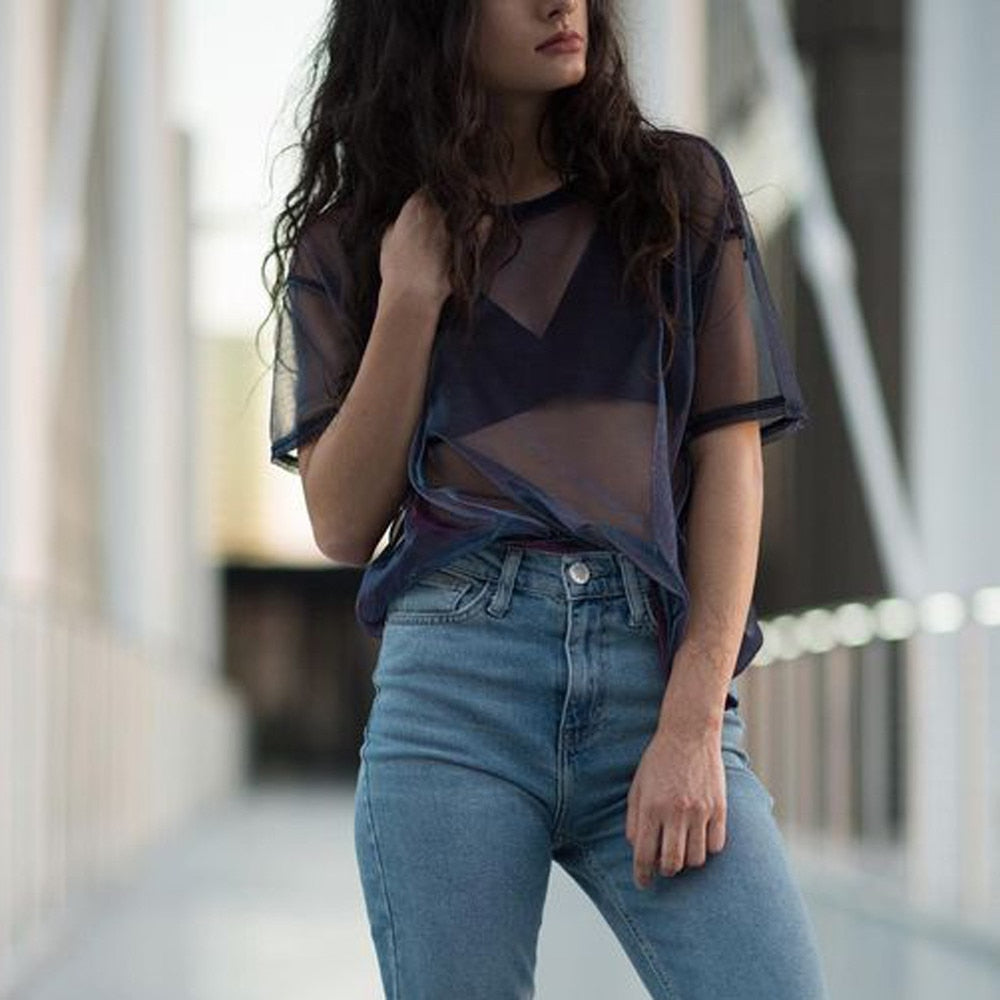 Sheer Blouse | Lightweight summer blouse | Breathable, elegant style
