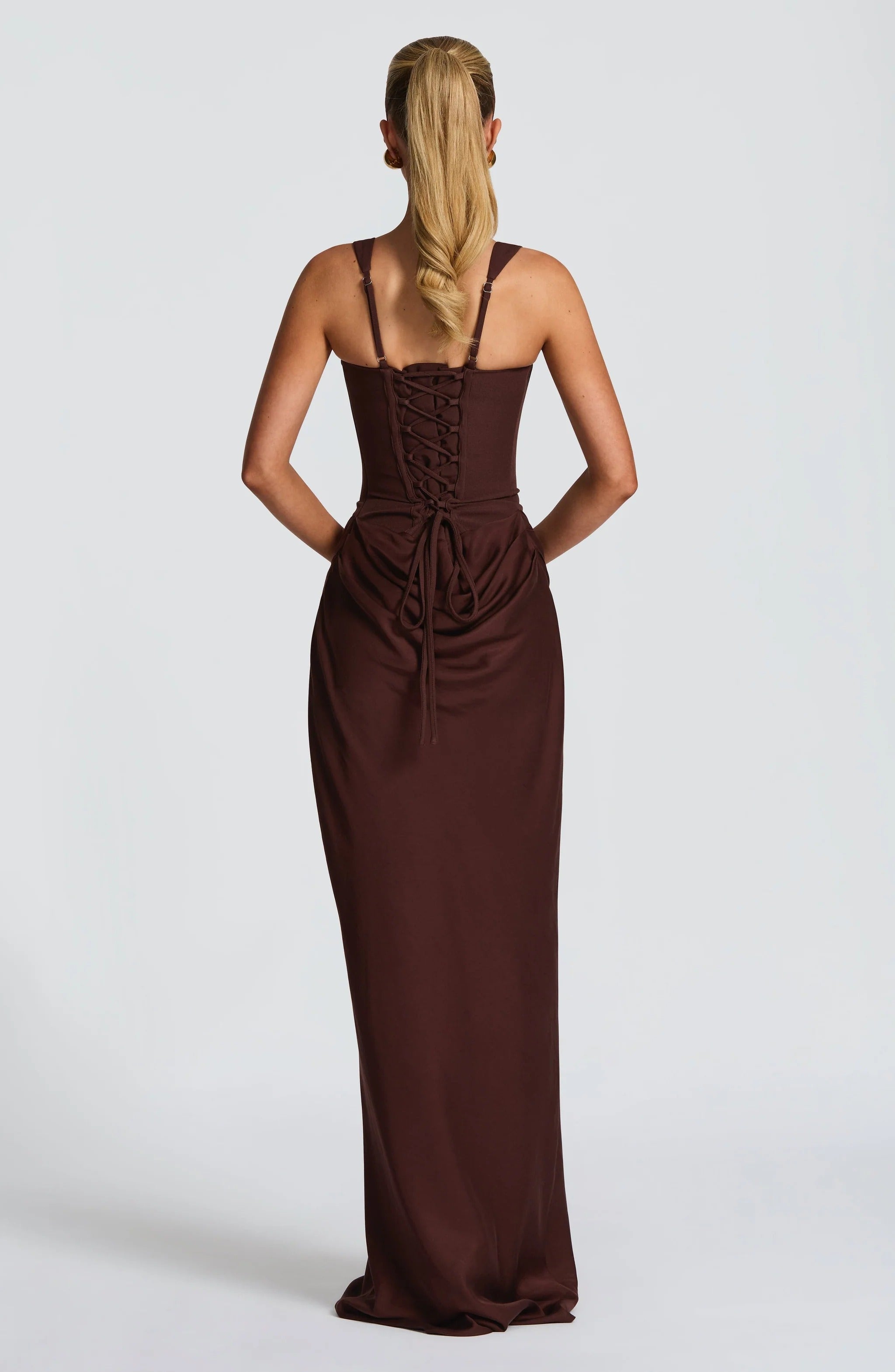 Women's Corset Maxi Dress | Bodycon, Square Neckline | Wedding Guest