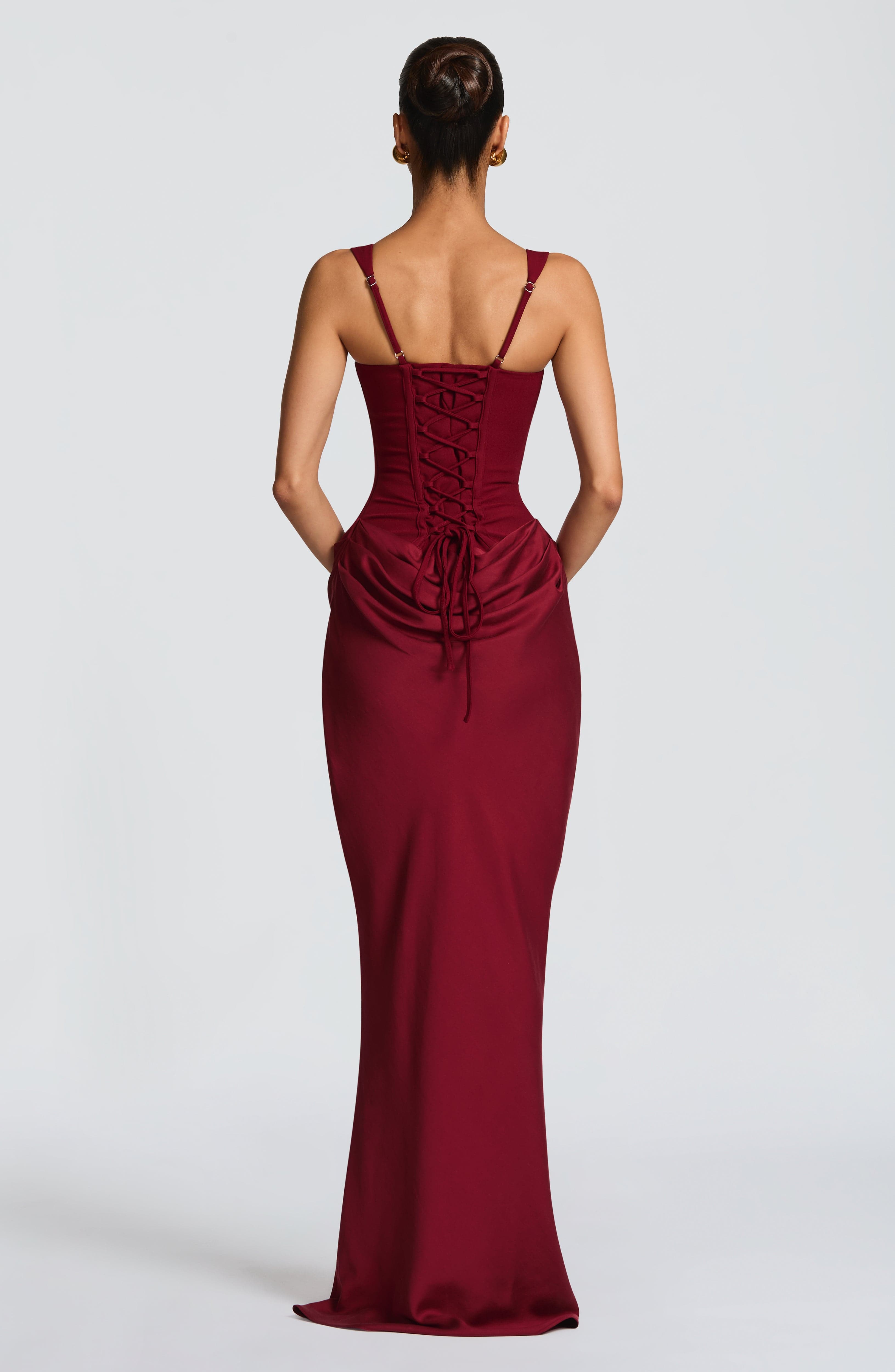 Women's Corset Maxi Dress | Bodycon, Square Neckline | Wedding Guest