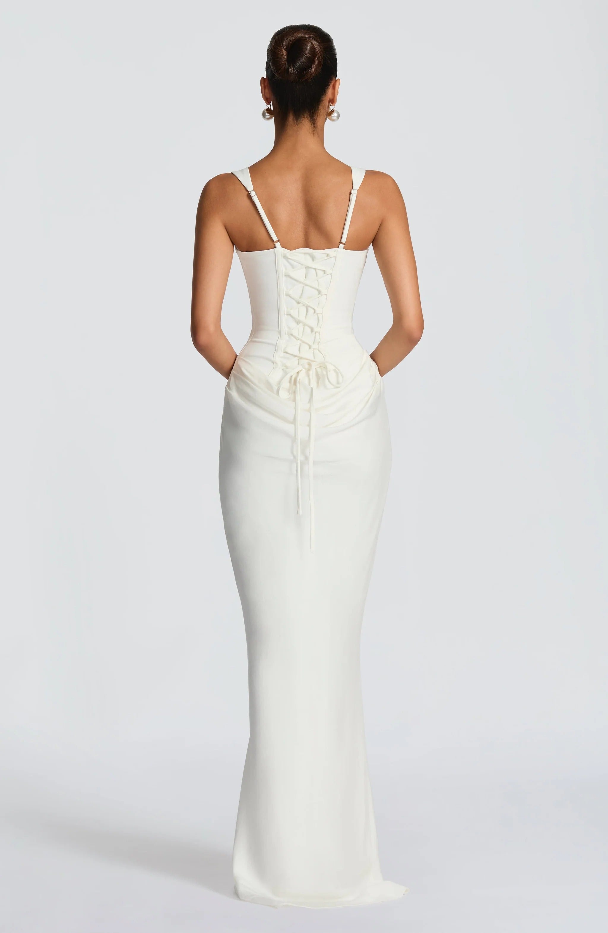 Women's Corset Maxi Dress | Bodycon, Square Neckline | Wedding Guest