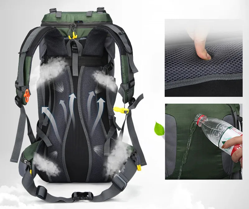 60L Travel Backpack | Waterproof, spacious | For hiking and outdoor activities