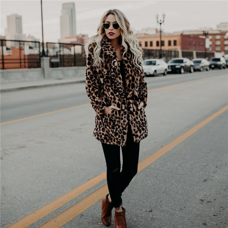 Womens leopard print puffer jacket hooded and padded with pockets