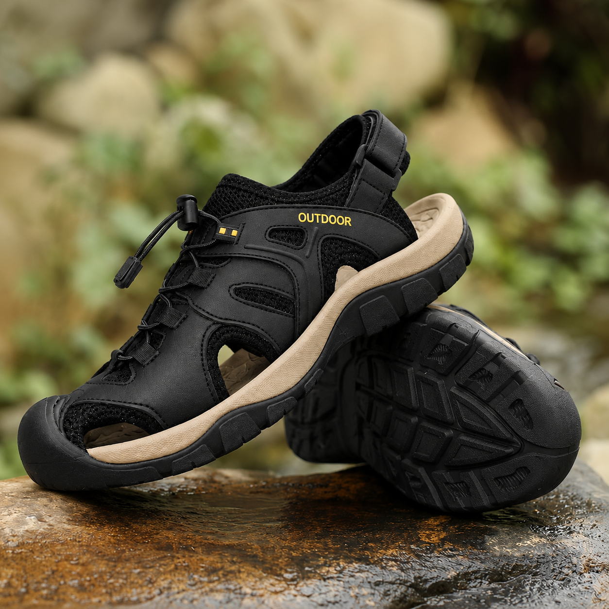 Men's Sport Sandals | Closed Toe, Grip Sole | Outdoor Hiking