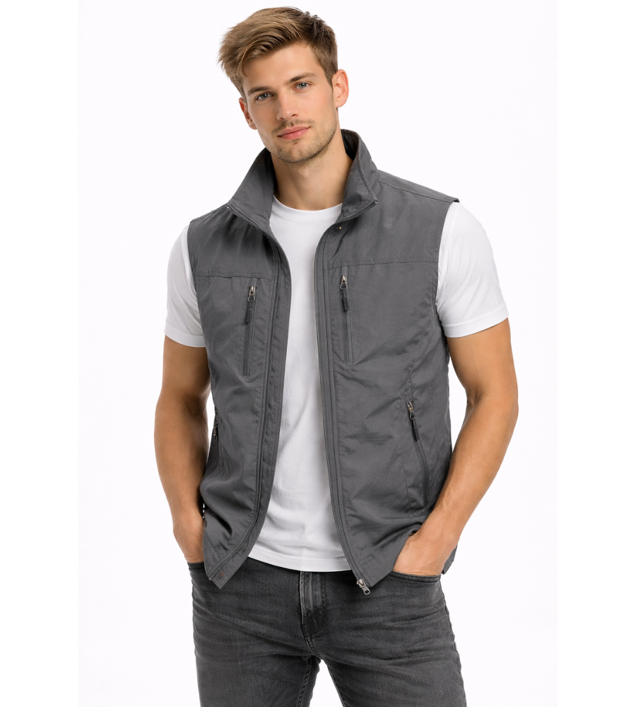 Men's Bodywarmer | Zip, Standing Collar | Outdoor Vest