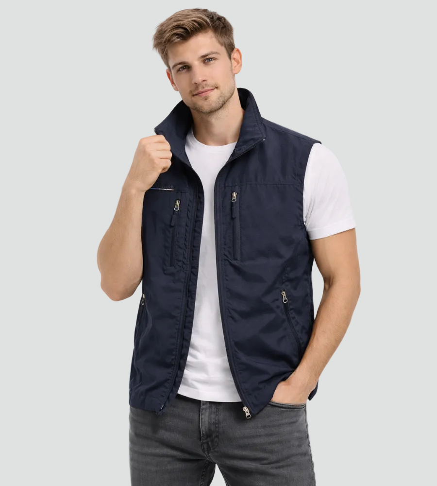 Men's Bodywarmer | Zip, Standing Collar | Outdoor Vest