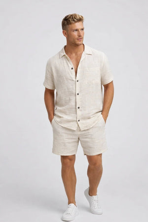 Men's Lounge Set | Short Sleeve Button | Summer Casual