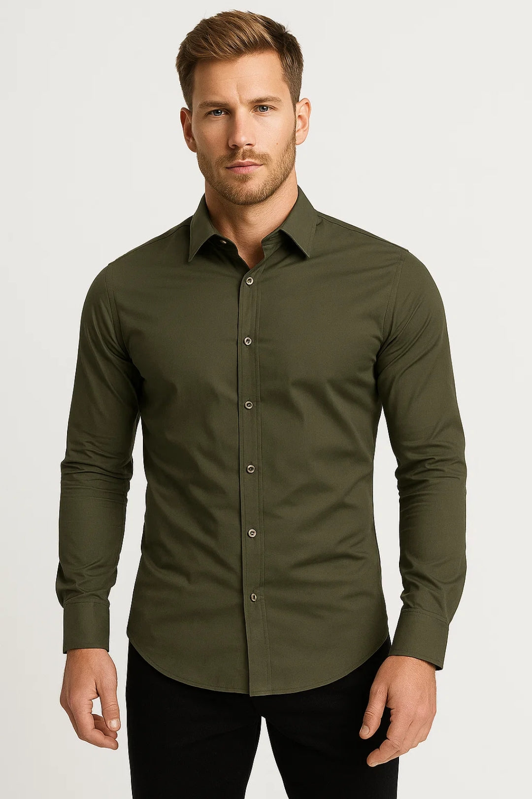 Men's Slim Fit Shirt | Long Sleeve, Casual Button-Up