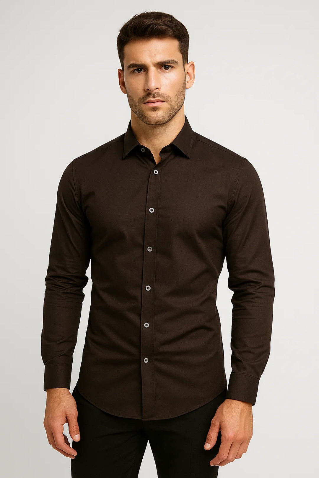 Men's Slim Fit Shirt | Long Sleeve, Casual Button-Up