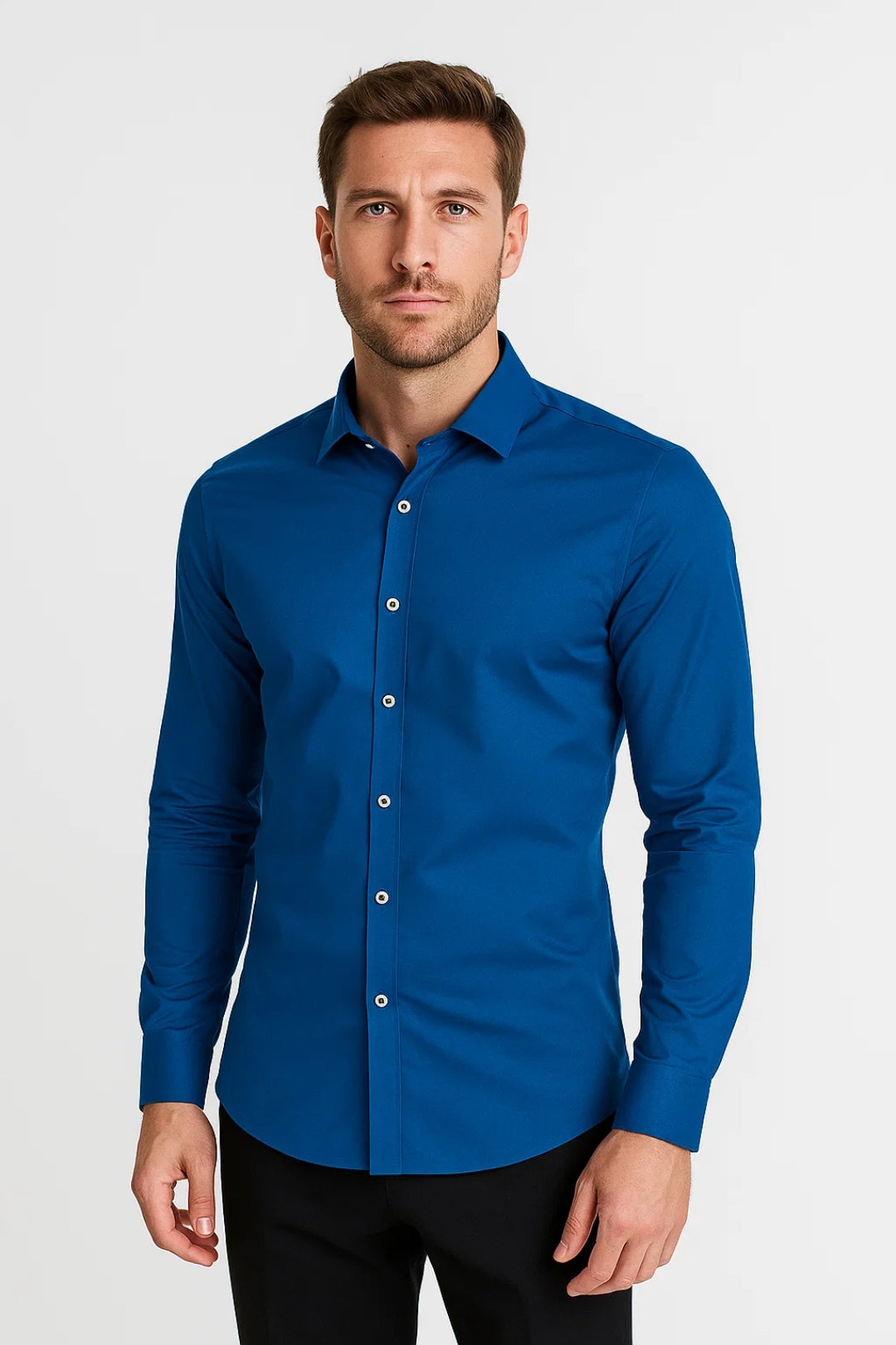Men's Slim Fit Shirt | Long Sleeve, Casual Button-Up