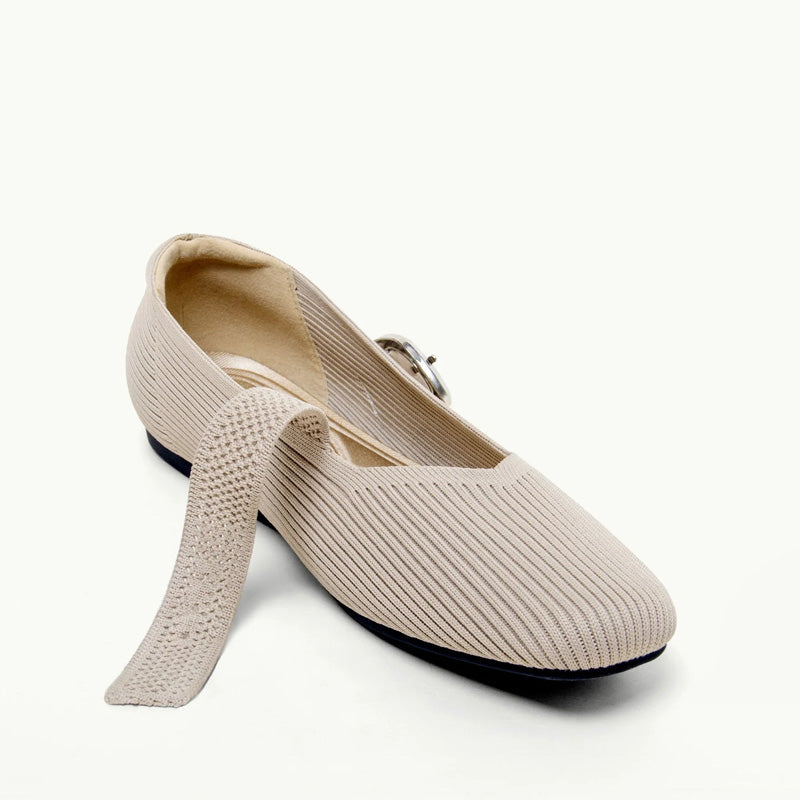 Women's Mary Jane Flats | Square Toe, Knit Upper | Breathable