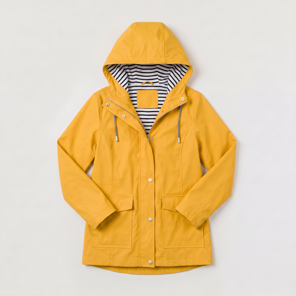 Women waterproof hooded rain jacket lightweight windproof regular fit