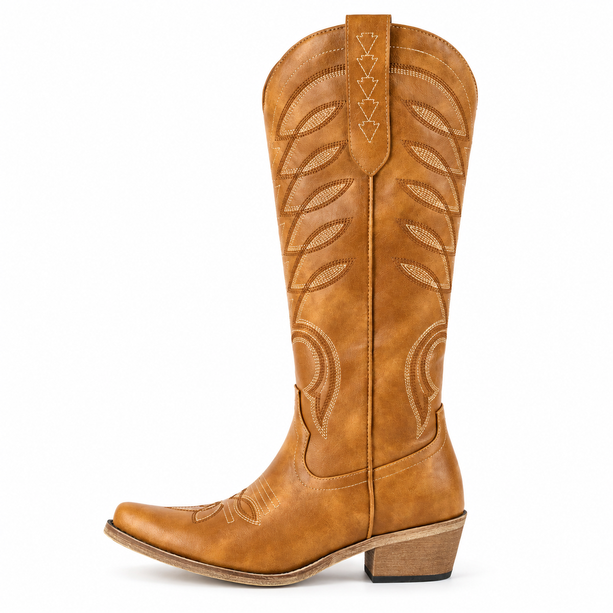 Women's Cowboy Boots | Knee High, Western Embroidery, Thick Heel