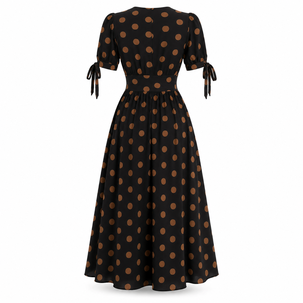 Polka Dot Dress | Women, V-Neck | Button Front Style