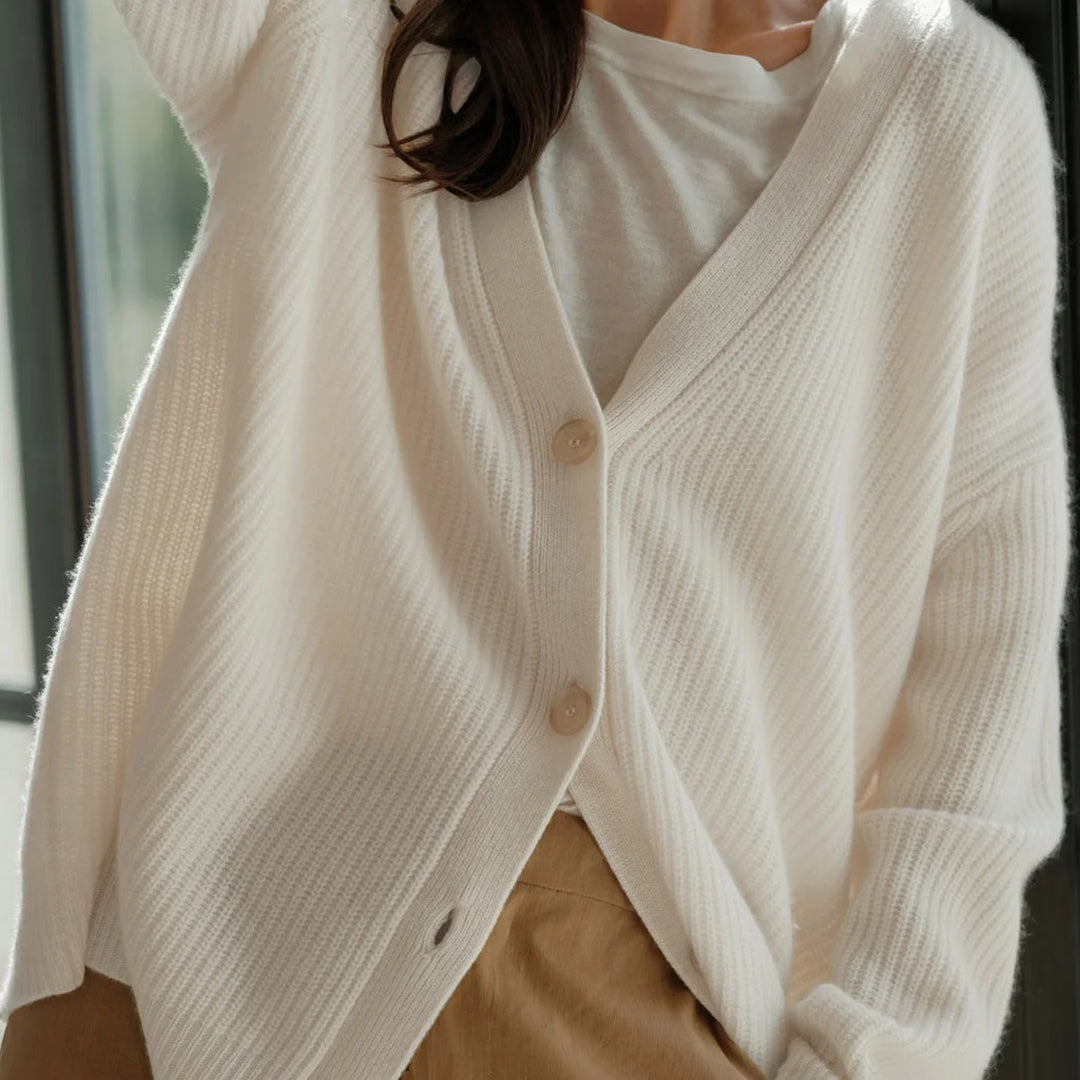 Women cashmere oversized cardigan relaxed fit minimalist style