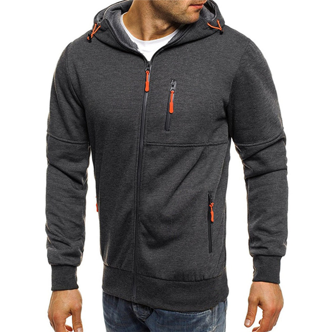 Men zip up hoodie relaxed fit casual everyday wear