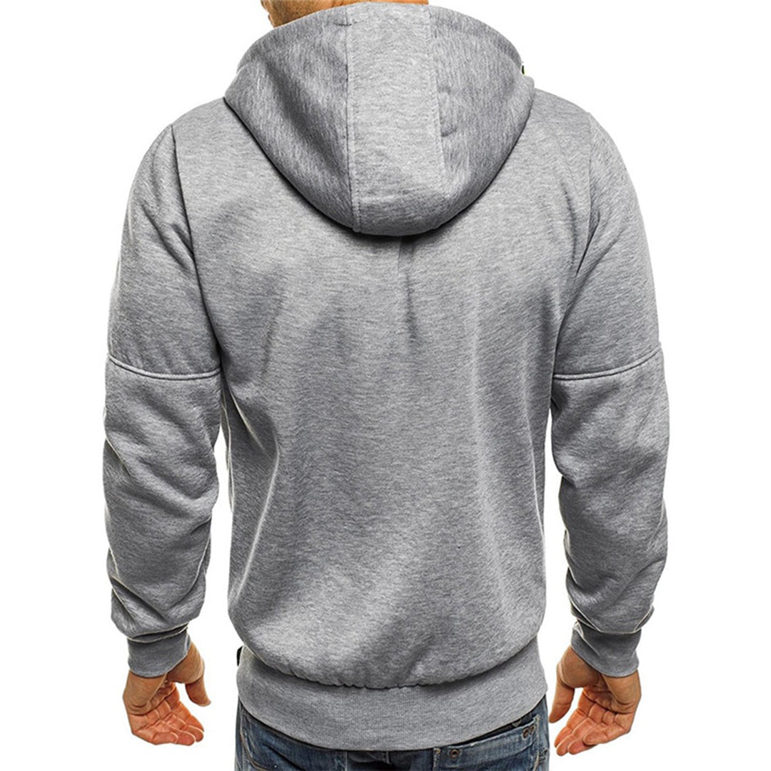 Men zip up hoodie relaxed fit casual everyday wear