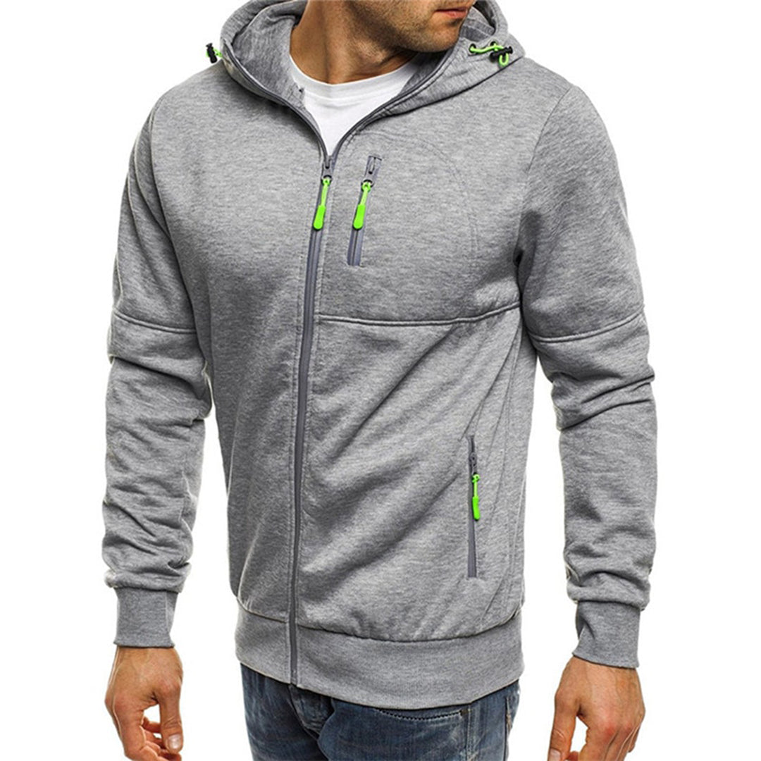 Men zip up hoodie relaxed fit casual everyday wear
