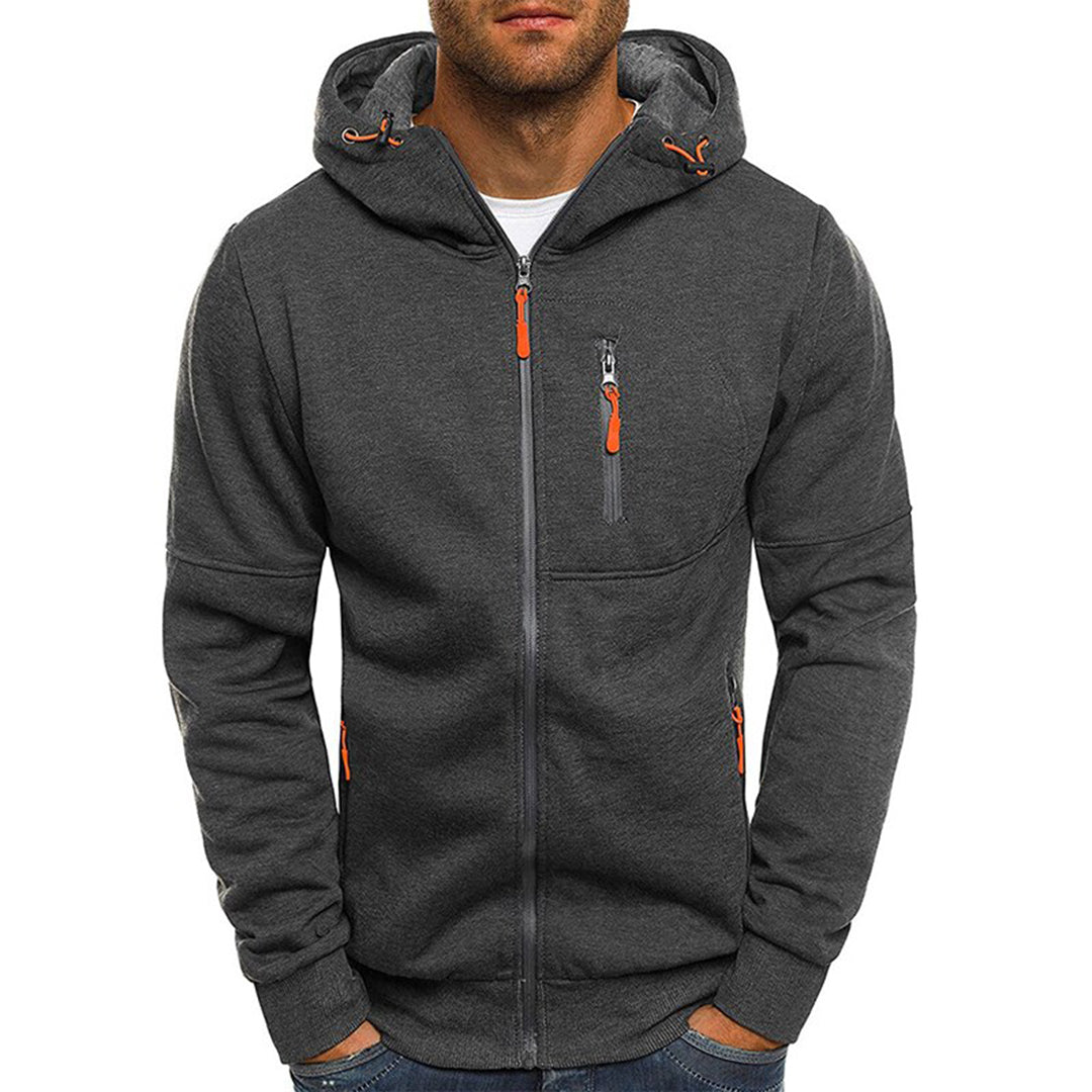Men zip up hoodie relaxed fit casual everyday wear