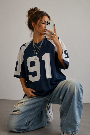 Oversized Sport Jersey | Numeric Print | Y2K Streetwear