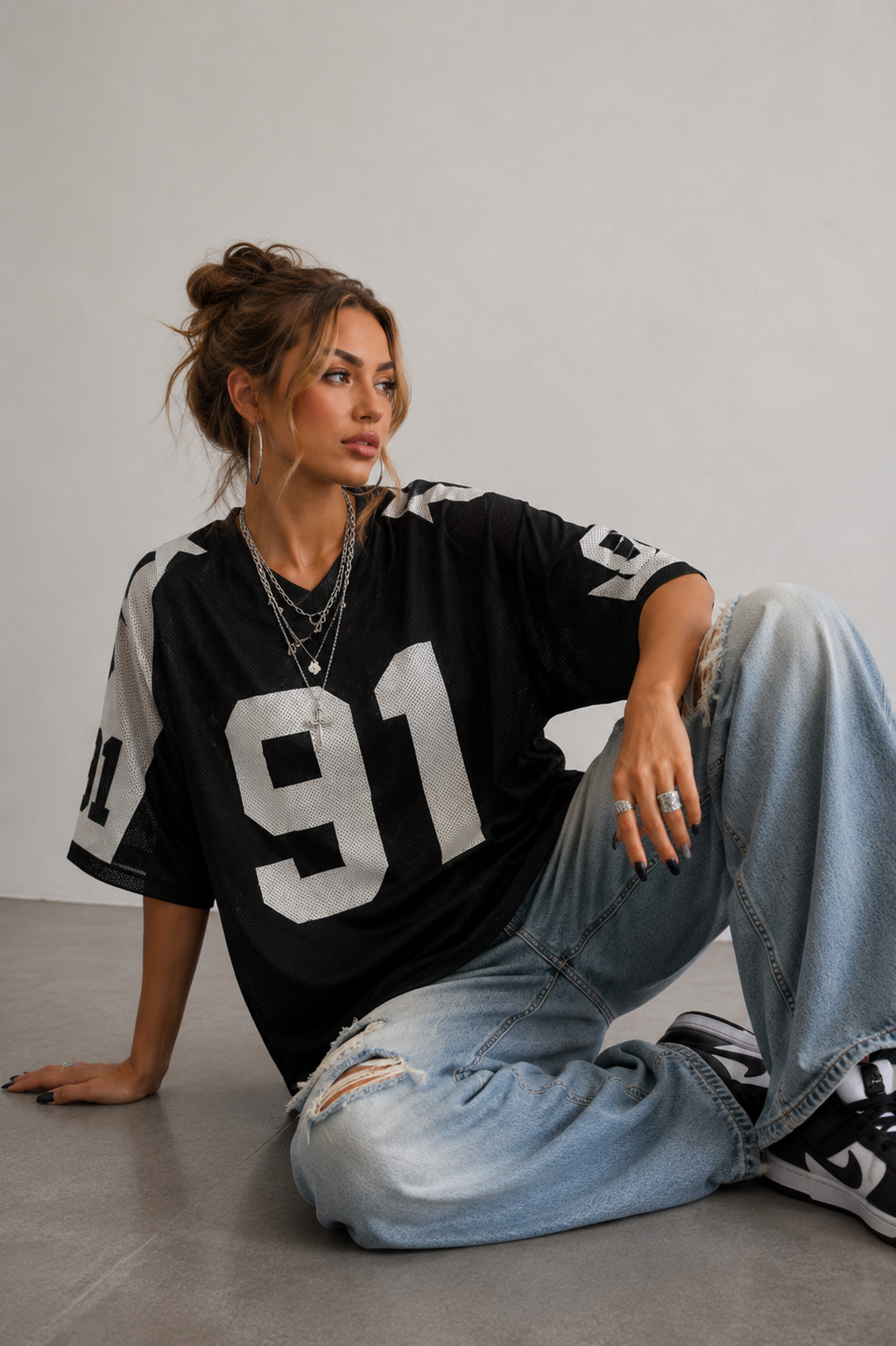 Oversized Sport Jersey | Numeric Print | Y2K Streetwear