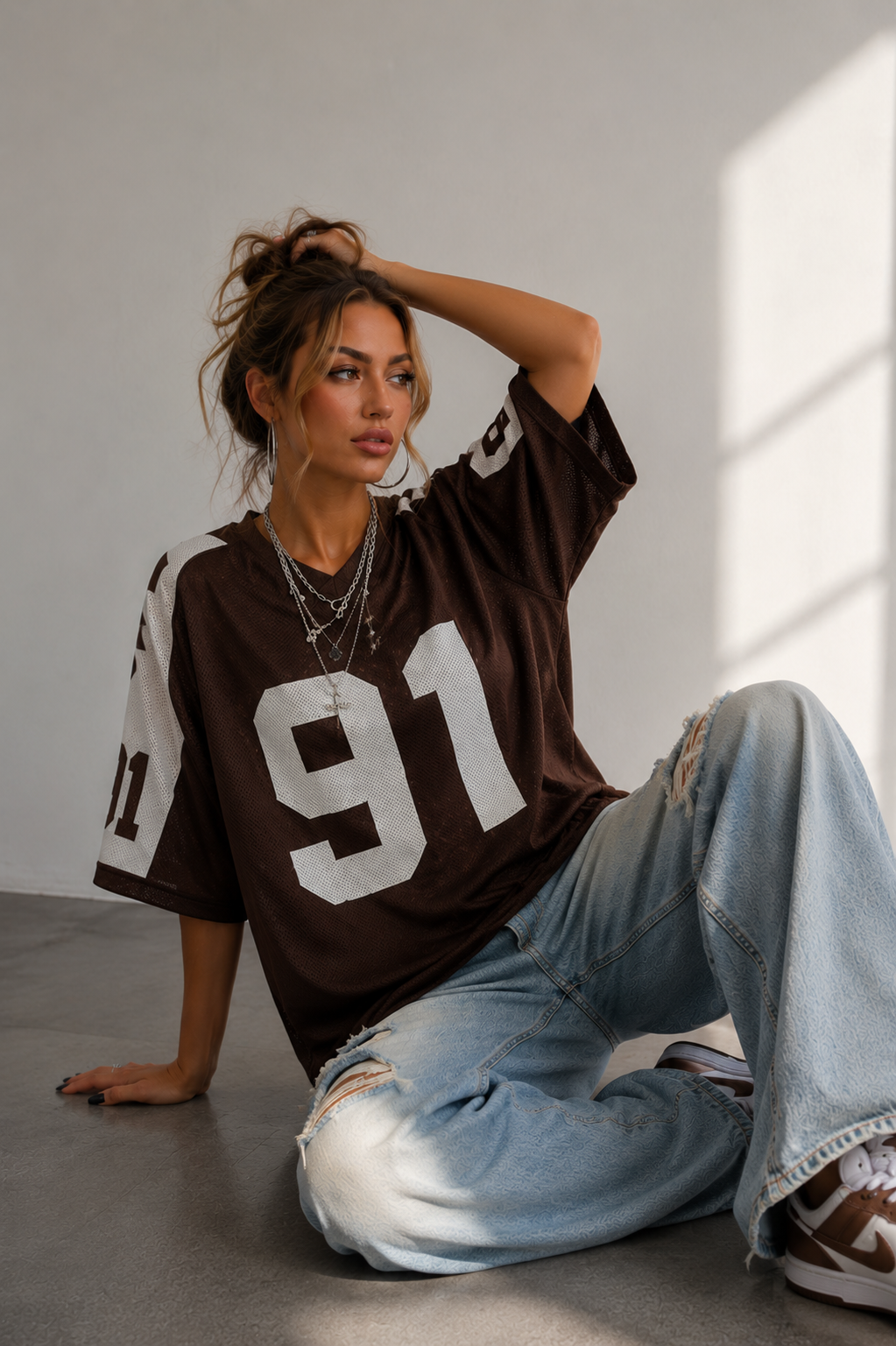 Oversized Sport Jersey | Numeric Print | Y2K Streetwear